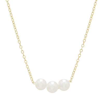 Princesse Add Pearls Necklace in 14kt Yellow Gold (5mm pearls)