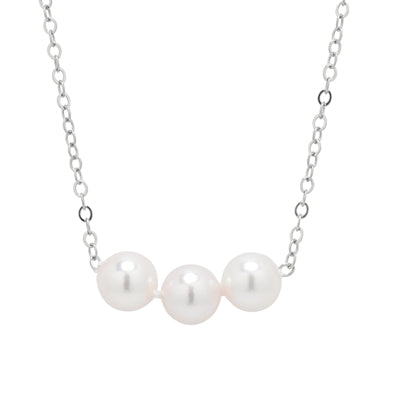 Princesse Add A Pearl Necklace in 14kt White Gold (5mm pearl)