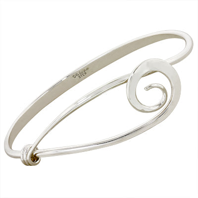 E.L. Designs Swirl Bangle Bracelet in Sterling Silver (7 inches)