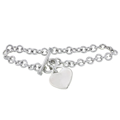 Heart Toggle Bracelet in Sterling Silver