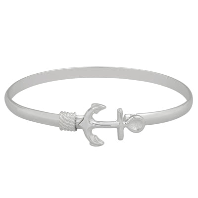 Anchor Bangle Bracelet in Sterling Silver