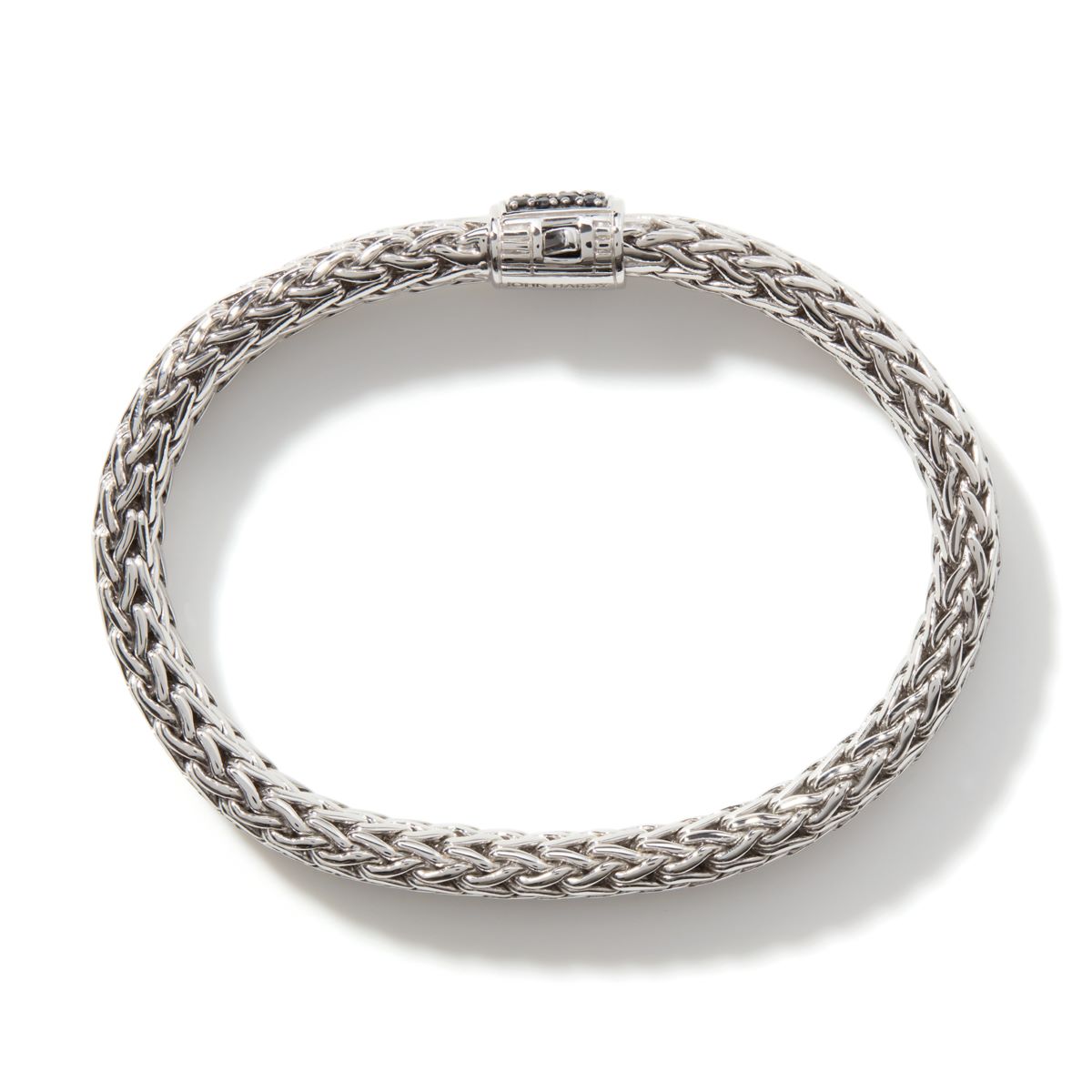 John Hardy Icon Lava Bracelet in Sterling Silver with Black Sapphires (7.5mm)