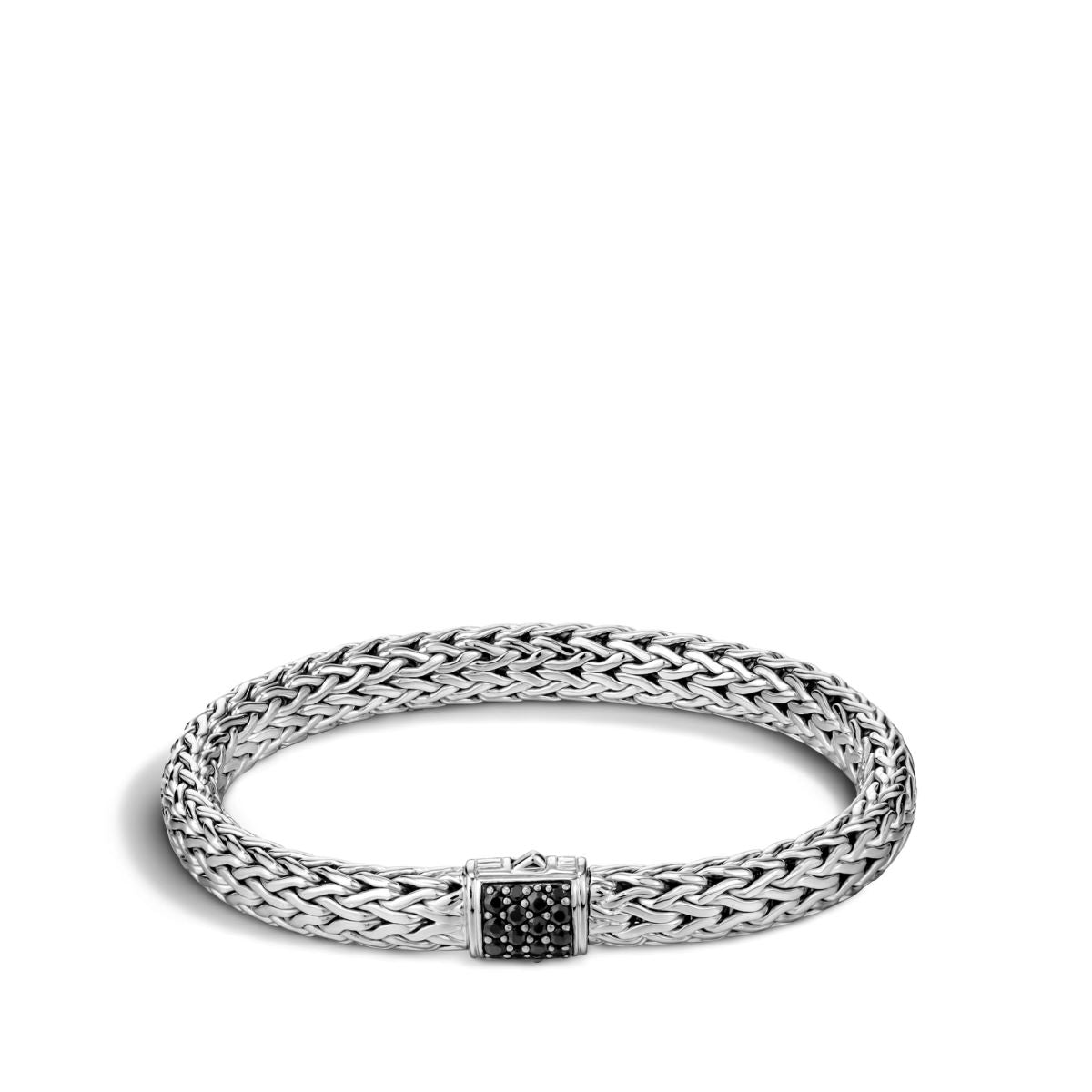 John Hardy Icon Lava Bracelet in Sterling Silver with Black Sapphires (7.5mm)