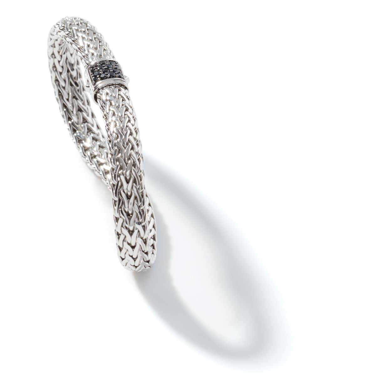 John Hardy Icon Lava Bracelet in Sterling Silver with Black Sapphires (7.5mm)