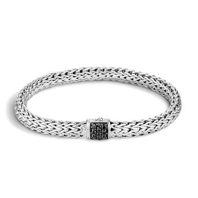 John Hardy Chain Collection Classic Bracelet with Black Sapphire in Sterling Silver