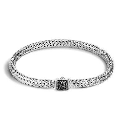 John Hardy Icon Bracelet in Sterling Silver with Black Sapphire (5mm)