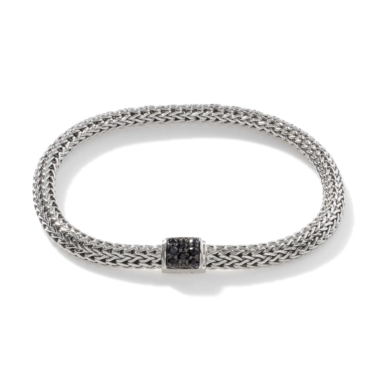 John Hardy Icon Bracelet in Sterling Silver with Black Sapphire (5mm)