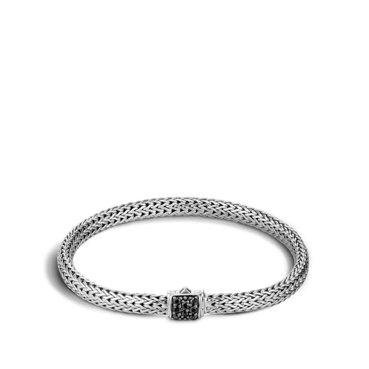 John Hardy Icon Bracelet in Sterling Silver with Black Sapphire (5mm)
