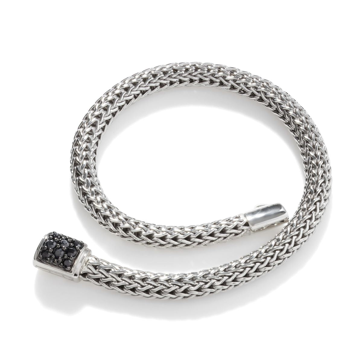 John Hardy Icon Bracelet in Sterling Silver with Black Sapphire (5mm)
