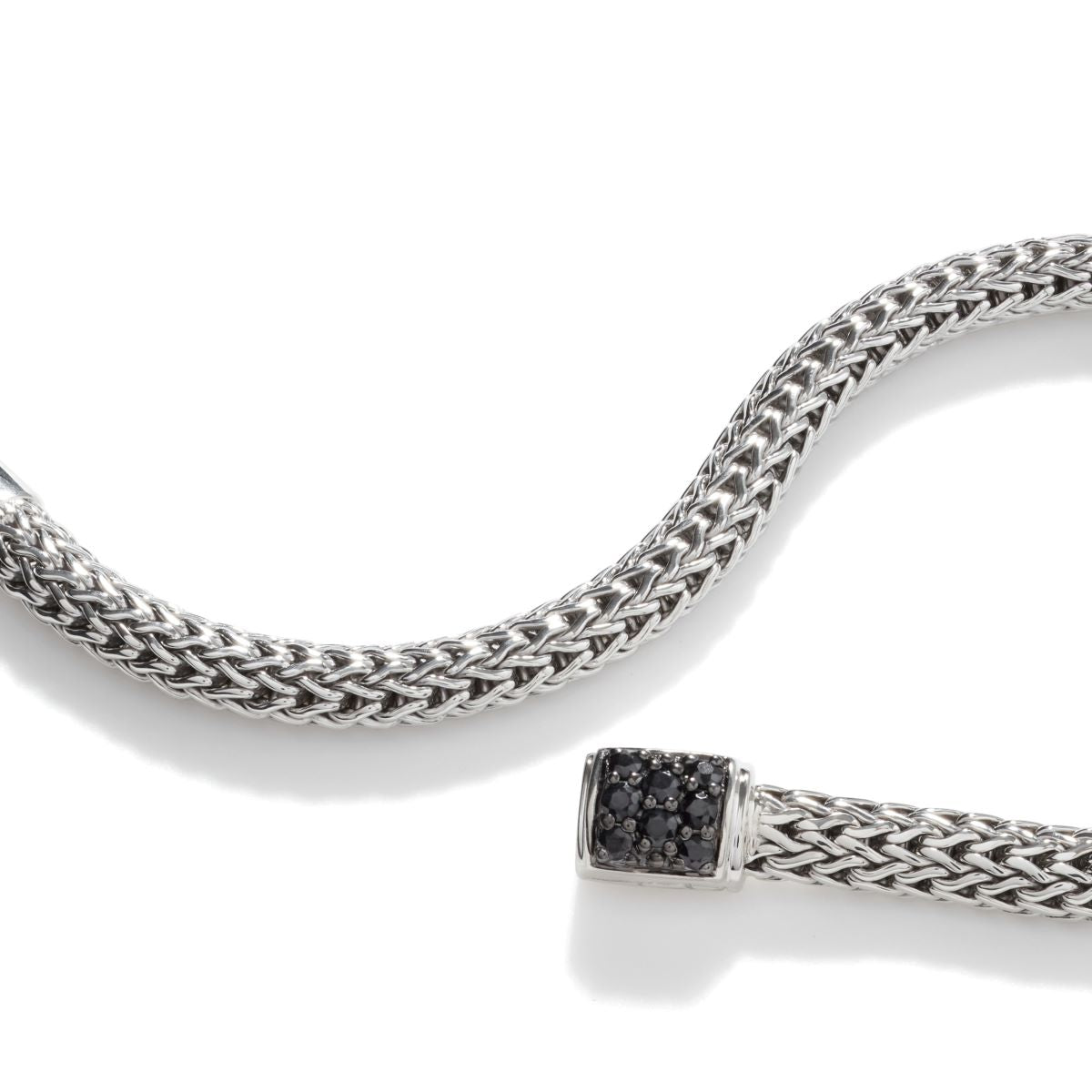 John Hardy Icon Bracelet in Sterling Silver with Black Sapphire (5mm)