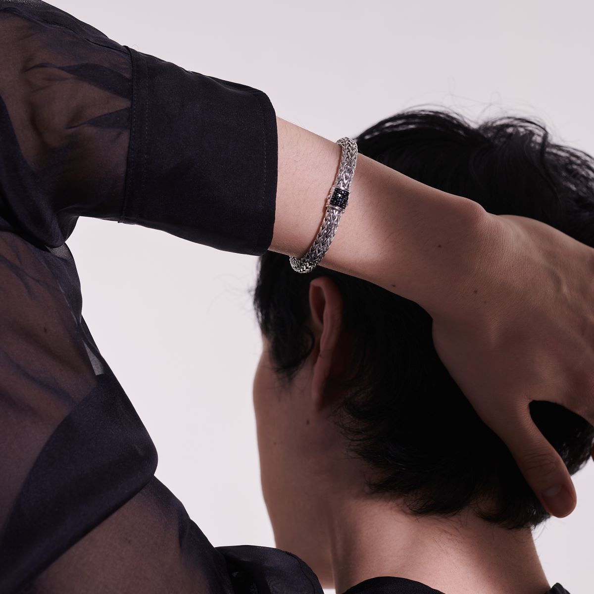 John Hardy Icon Bracelet in Sterling Silver with Black Sapphire (5mm)
