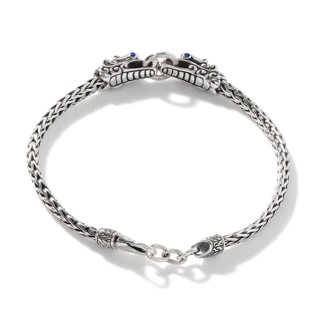 John Hardy Naga Station Bracelet in Sterling Silver with Sapphire (3.5mm)