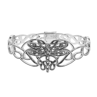 Keith Jack Dragonfly Bangle Bracelet in Sterling Silver