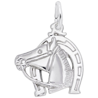 Rembrandt Horse and Horseshoe Charm in Sterling Silver