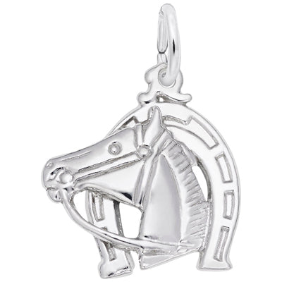 Rembrandt Horse and Horseshoe Charm in Sterling Silver