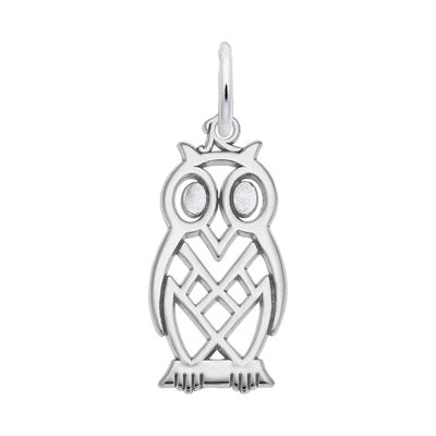 Rembrandt Owl Charm in Sterling Silver