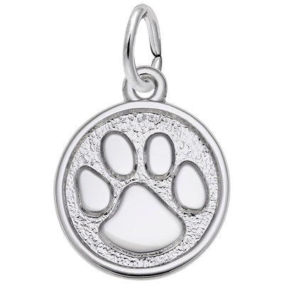 Rembrandt Paw Print Charm in Sterling Silver