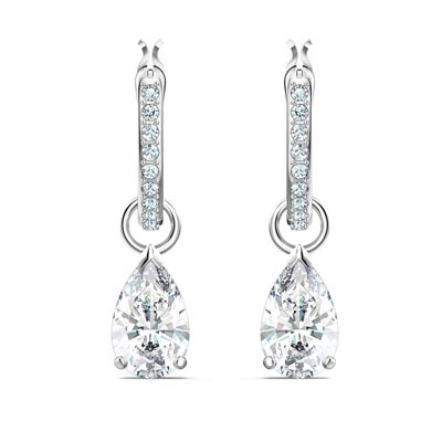 Swarovski Attract Pear Crystal Mini Hoop Earrings
