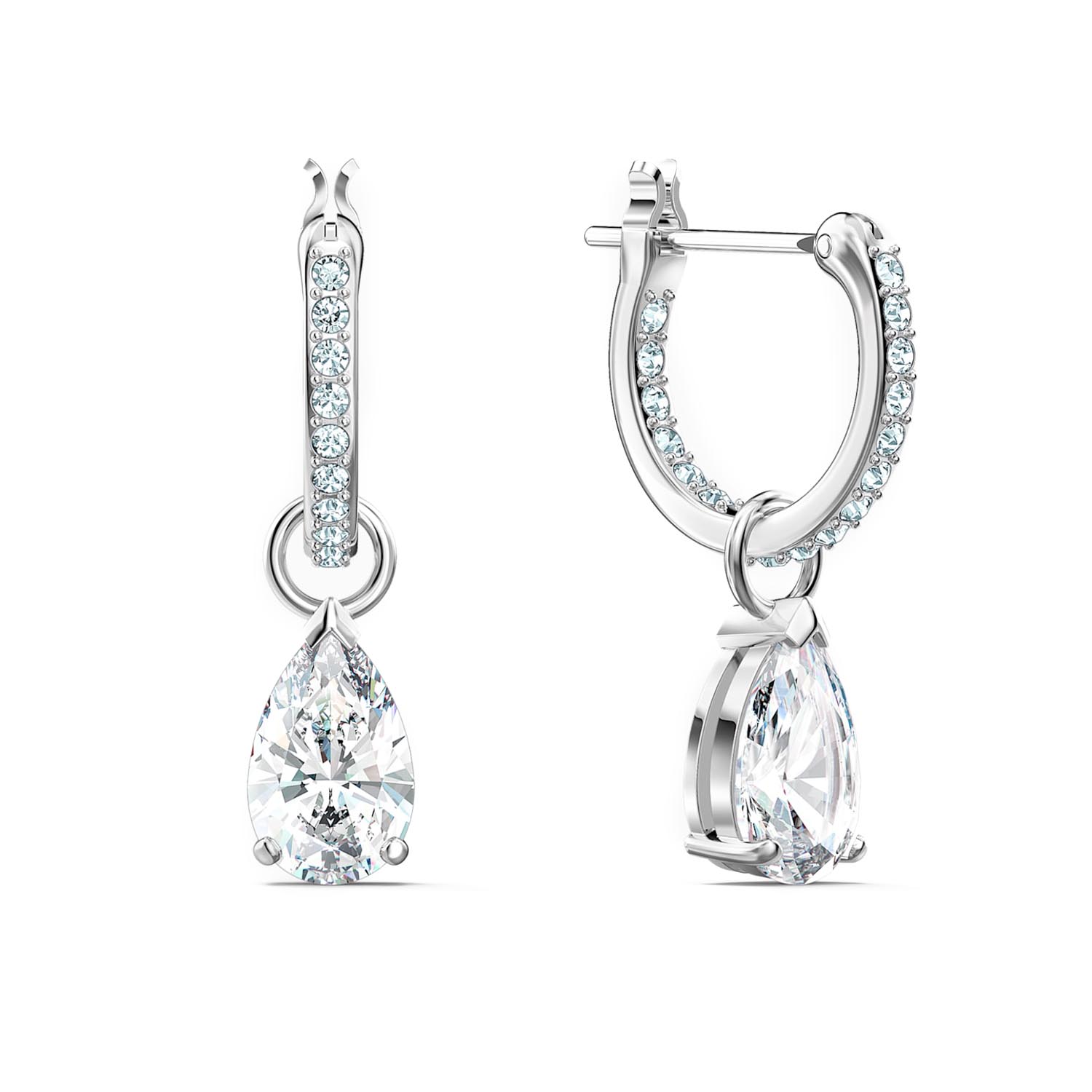 Swarovski Attract Pear Crystal Mini Hoop Earrings