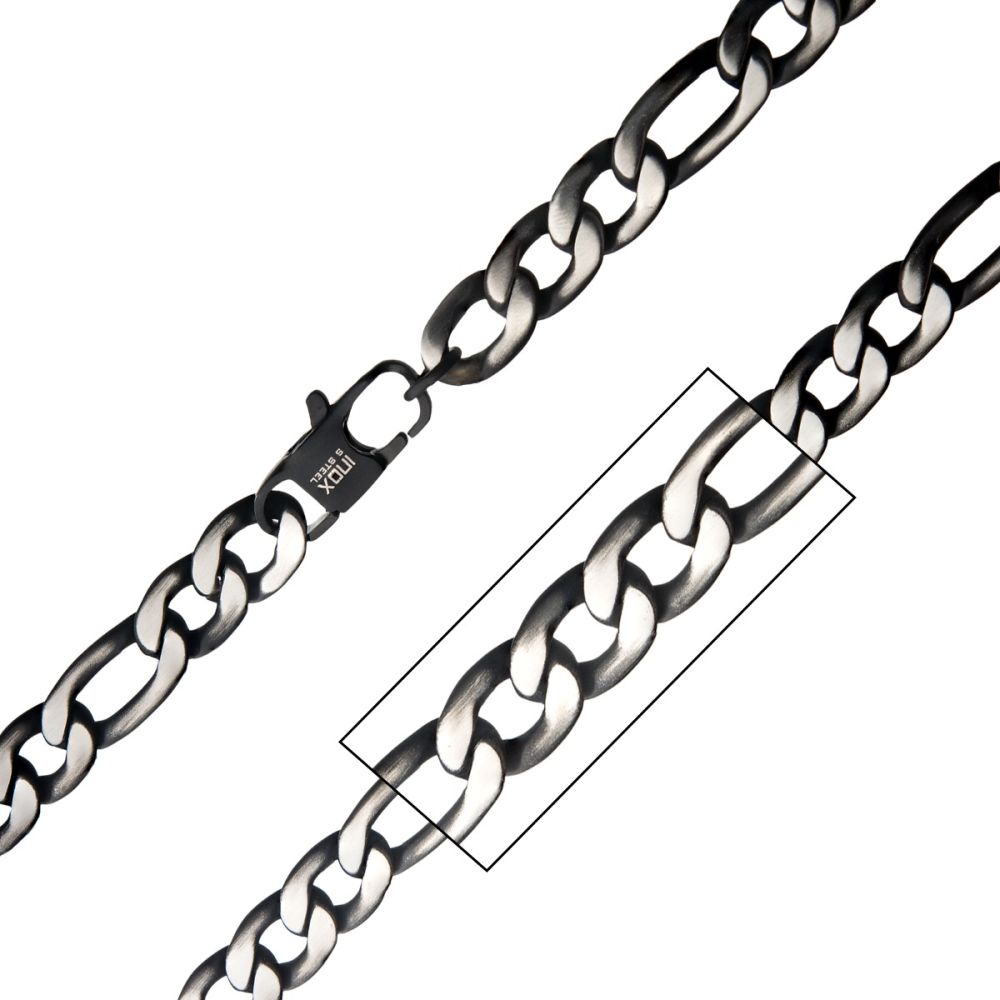Mens Figaro Chain in Stainless Steel