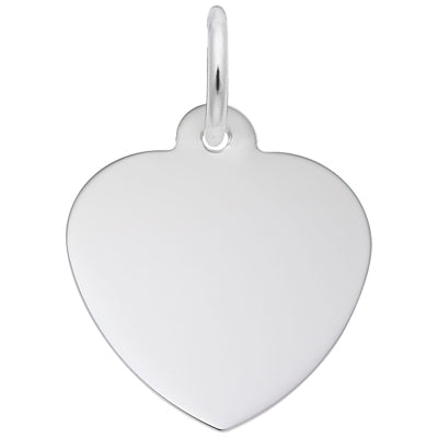 Rembrandt Engraveable Heart Charm in Sterling Silver