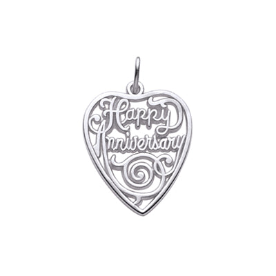 Rembrandt Heart Anniversary Charm in Sterling Silver