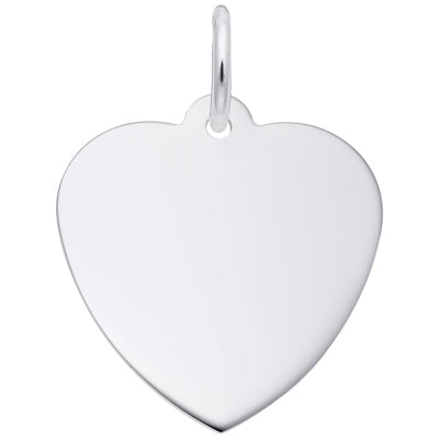 Rembrandt Engravable Heart Charm in Sterling Silver