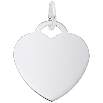 Rembrandt Engravable Heart Charm in Sterling Silver