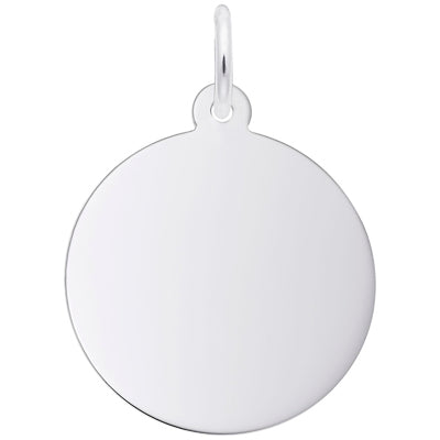Rembrandt Engravable Disc Charm in Sterling Silver