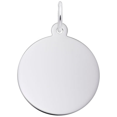 Rembrandt Engravable Disc Charm in Sterling Silver