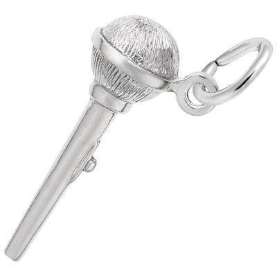 Rembrandt Microphone Charm in Sterling Silver