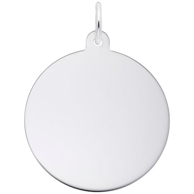 Rembrandt Engravable Disc Charm in Sterling Silver