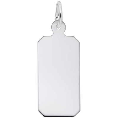 Rembrandt Engravable Rectangular Charm in Sterling Silver