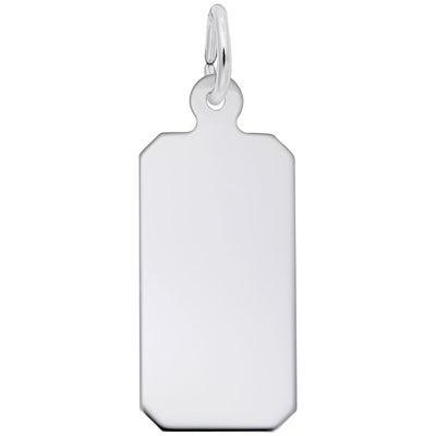 Rembrandt Engravable Rectangular Charm in Sterling Silver