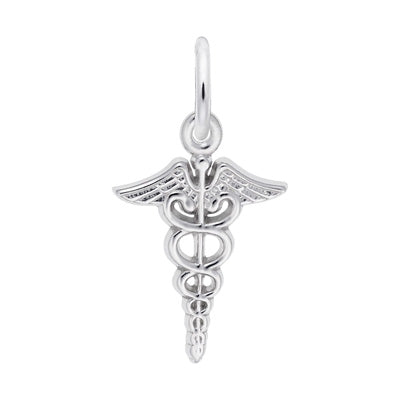 Rembrandt Caduceus Charm in Sterling Silver