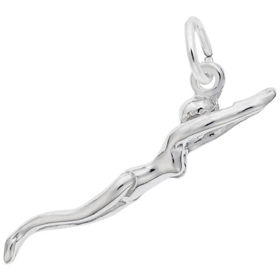 Rembrandt Female Swimmer Charm in Sterling Silver