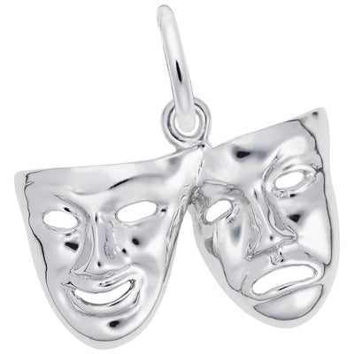 Rembrandt Comedy and Tragedy Charm in Sterling Silver