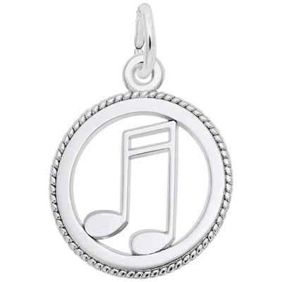 Rembrandt Music Note with Circle in Sterling Silver