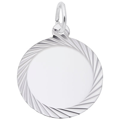 Rembrandt Engravable Disc Charm with Diamond Cut Edge