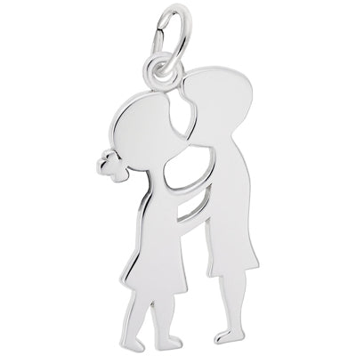 Kissing Couple Charm in Sterling Silver