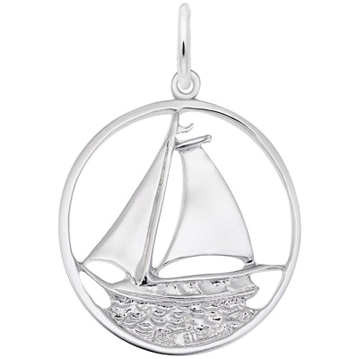 Sailboat Charm in Sterling Silver