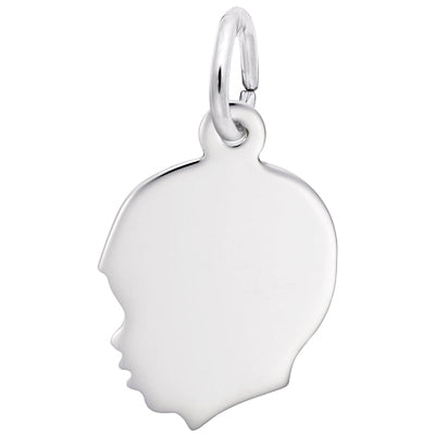 Rembrandt Small Boy's Head Charm in Sterling Silver