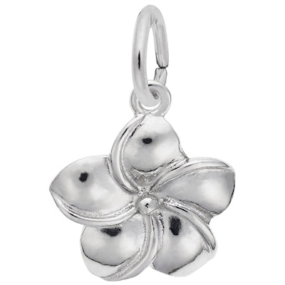 Plumeria Flower Charm in Sterling Silver