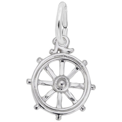 Ships Wheel Charm in Sterling Silver