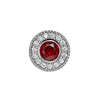 Cubic Zirconia January Charm in Sterling Silver