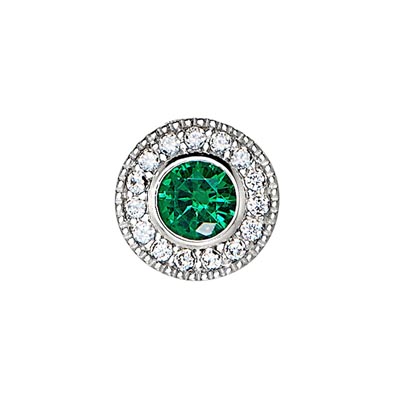 Cubic Zirconia  May Charm in Sterling Silver