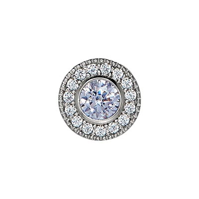 Cubic Zirconia June Charm in Sterling Silver