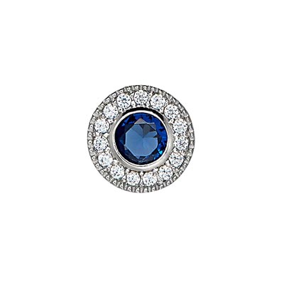 Cubic Zirconia September Charm in Sterling Silver