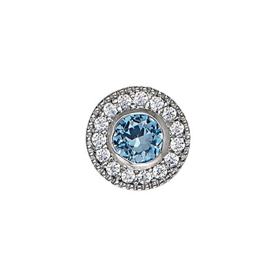 Cubic Zirconia December Charm in Sterling Silver