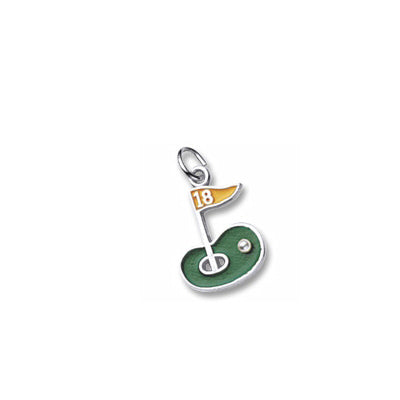 Rembrandt Golf Green Charm in Sterling Sliver